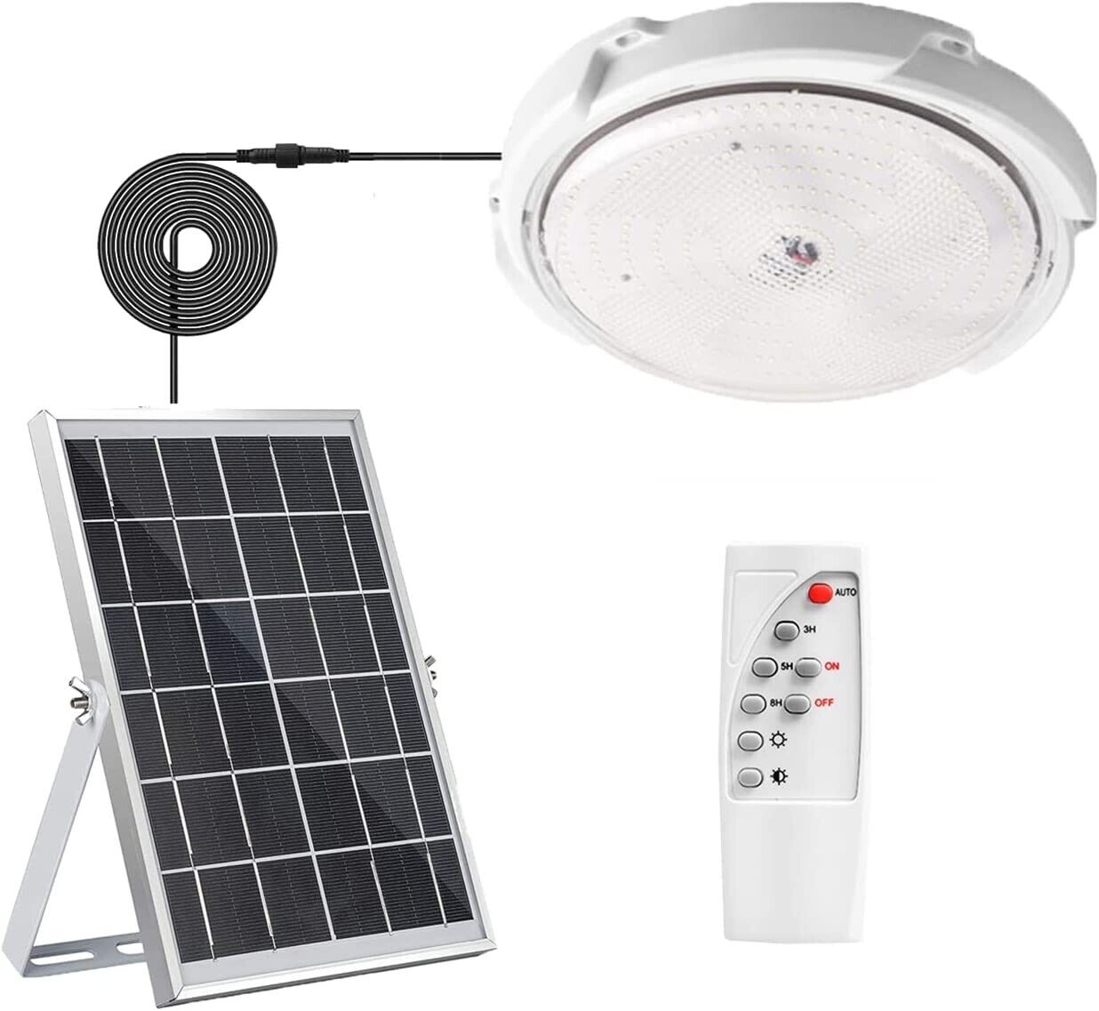 DSI-S11-60W - Illuminazione solare - damastoreitalia - Plafoniera a soffitto  a led da esterno ricaricabile con pannello solare con sens